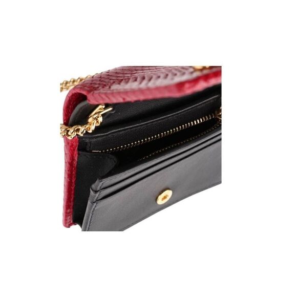 Gucci Zumi Horse Bit Pythion Card Case in Colorblock with Chain & Dust Bag WOC - Picture 6 of 9